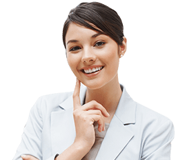 Smiling woman in a professional outfit, representing customer support for Seattle Rubbish Removal's junk and trash removal services.