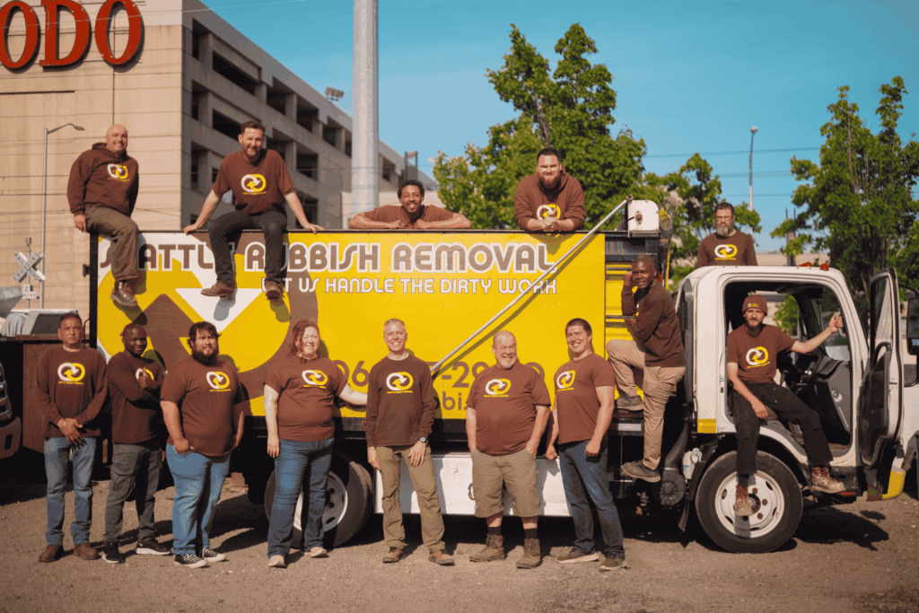 Seattle Rubbish Removal crew loading broken concrete for removal