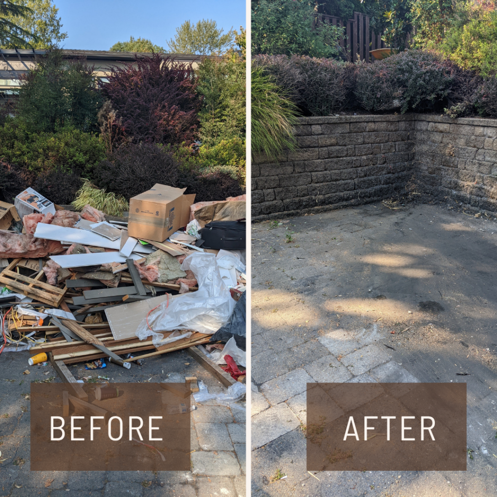 before and after debris disposal seattle washington usa