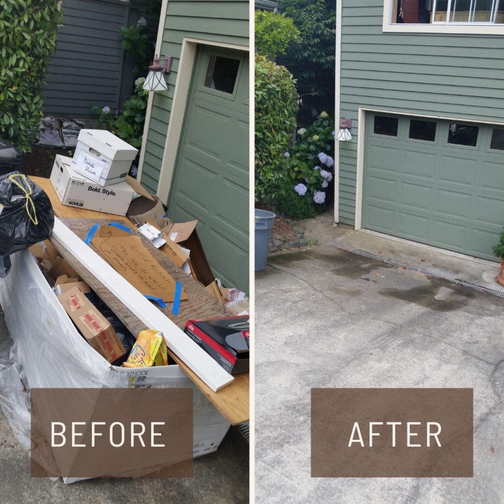 Junk cleared same day before a Seattle listing